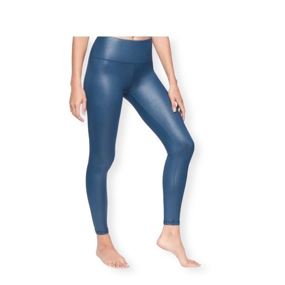 Athleta Leggings Elation Shimmer Tights in Blue Size Small Tall. - Picture 1 of 12